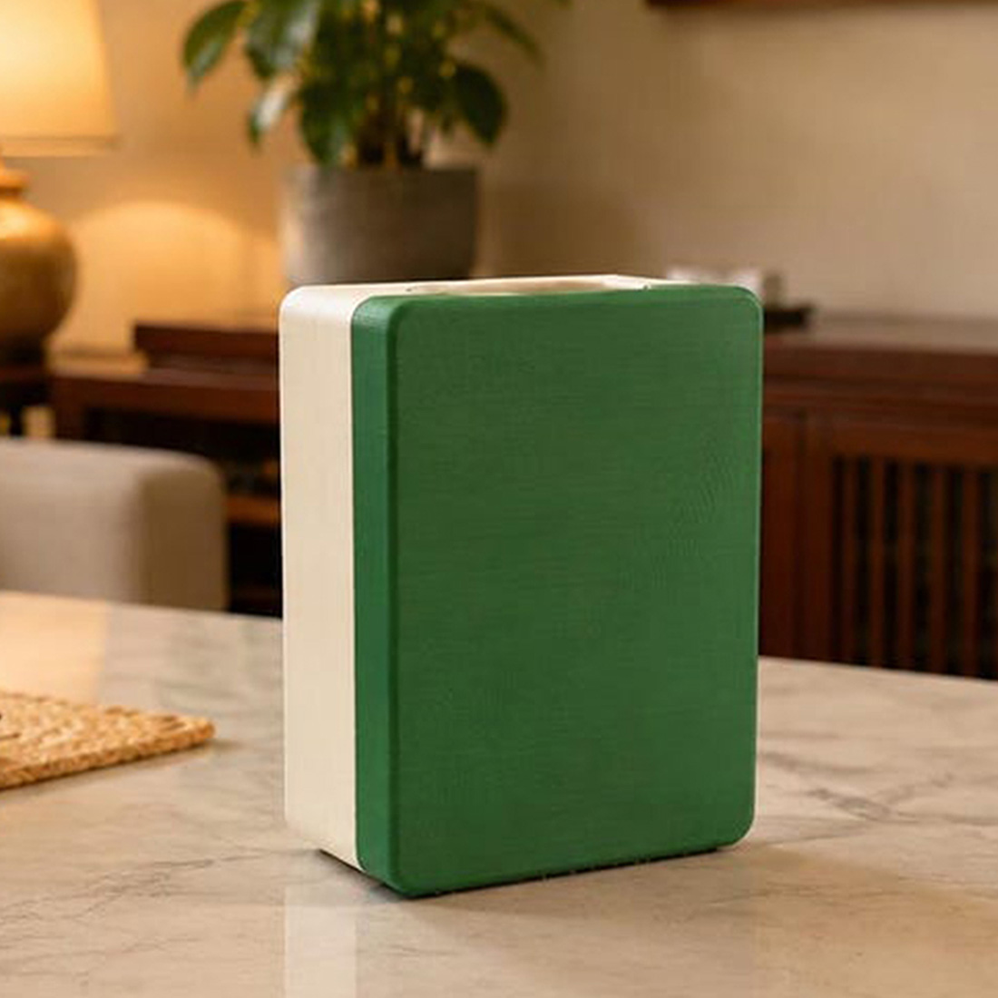 3D Printed Mahjong Joker Tile Plastic Vase Planter with Waterproof Insert