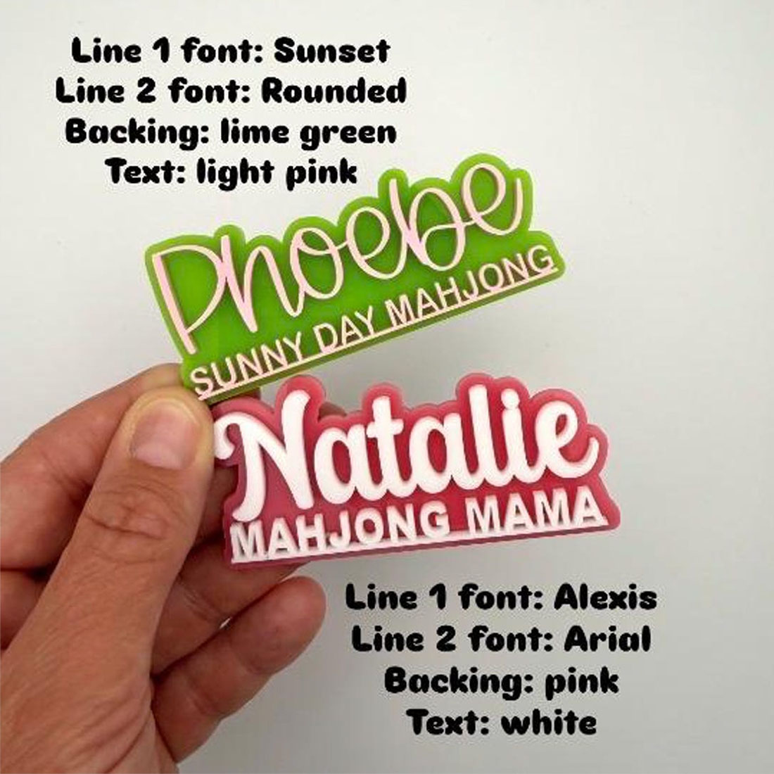 Custom Acrylic Magnetic Name Tag Company Gift 3D Printed Mahjong Name Tag