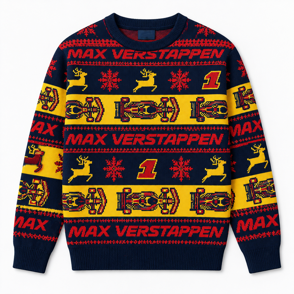 F1 Driver Ugly Christmas Sweater  F1 Racing Christmas Jumper, Multiple Drivers Option, Formula 1 Fan Gift, Holiday Knit Sweater