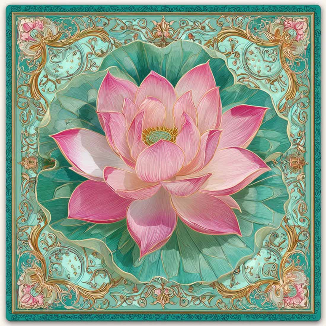 Mahjong Mat Pink Lotus Flower Mahjong Table Mat Elegant Floral Mah Jongg Mat Non Slip Game Mat