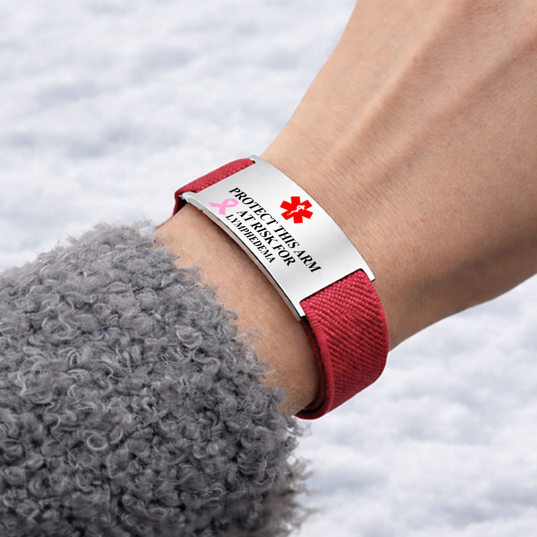 Personalized Lymphedema Medical Alert Bracelet Medical Information Gift for Breast Cancer Diabetic Allergy Epilepsy 