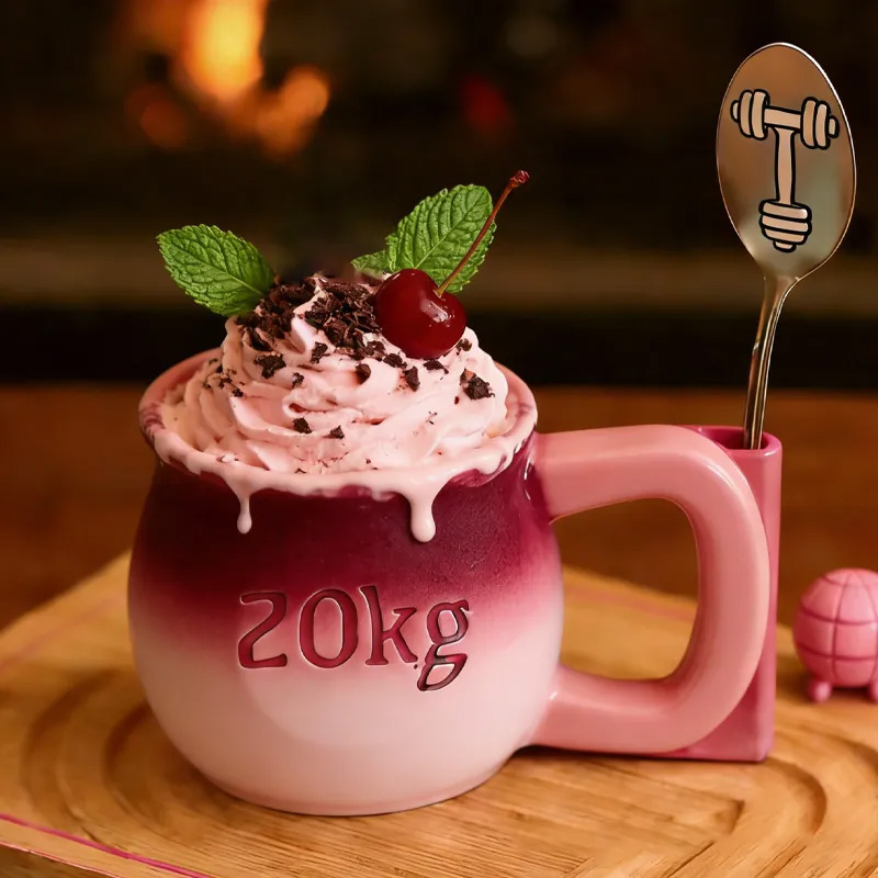 Personalized Kettlebell Ice Cream Pint Holder with Spoon Slot Holder 3D Printed Cozy with Spoon Slot Fitness Inspired Cozie Gym Gift Fuzzy Texture for Gym Lover