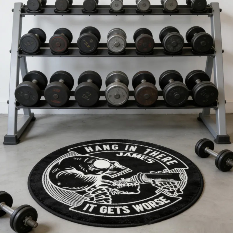 Personalized Gym Rat Funny Rug  Doormat and Workout Transform Gym Space with Custom Name Powerlifting Gift Funny Fitness for Fitness Gym Owner Lovers