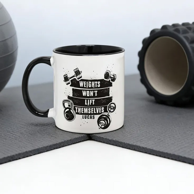 Personalized Fitness Mug Funny Gym Dad Birthday Gift Men Christmas Gift Training Fitness Instructor Cup Him Bodybuilder Weightlifting Weights for Fitness Enthusiasts Bodybuilders and Gym Lovers