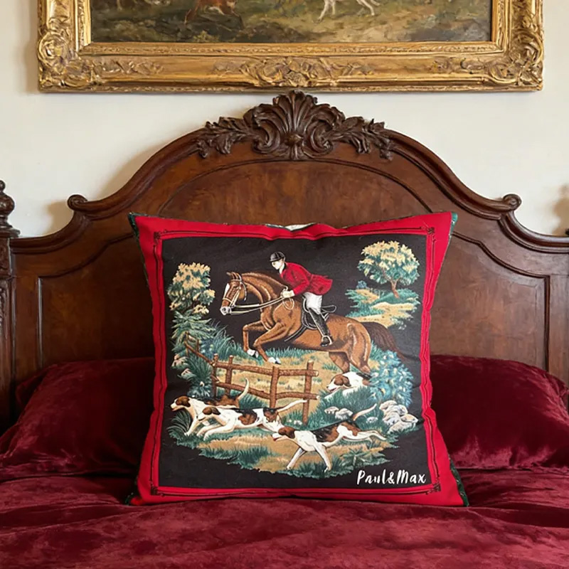Personalized Equestrian Throw Pillow Horse Fox Hunting Pillow Cover Equestrian Decor for Riding Lovers Equestrian Lovers