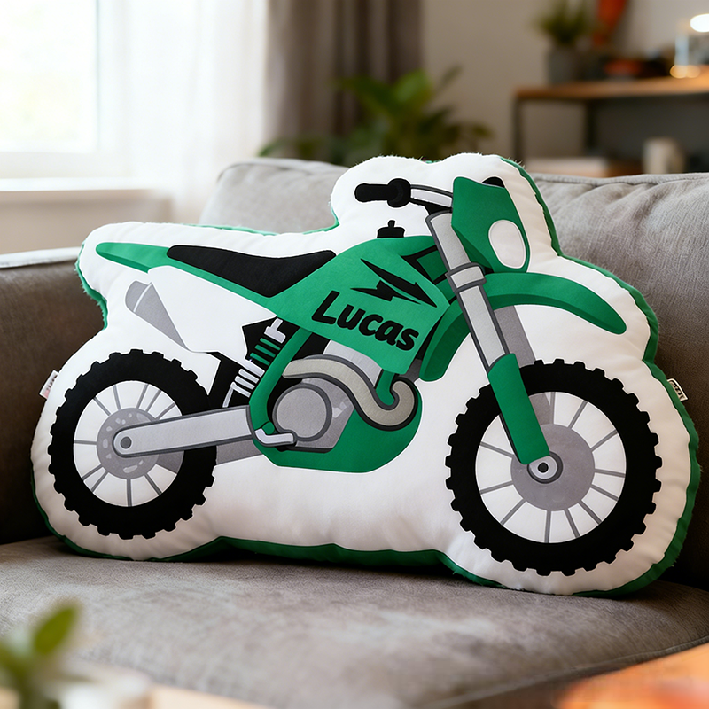 Personalized Motorcycle Pillow Custom Name 3D Graphic Print Cushion Gift