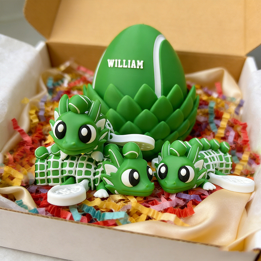 Personalized 3D-Printed Tennis Egg with Custom Name A Unique Gift Idea