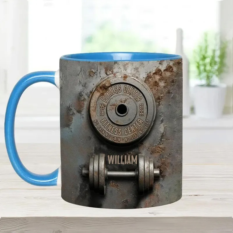 Personalized No Pain No Gain Mug with Funny Triathlon Mug Gift for Fitness Enthusiasts Bodybuilders and Gym Lovers