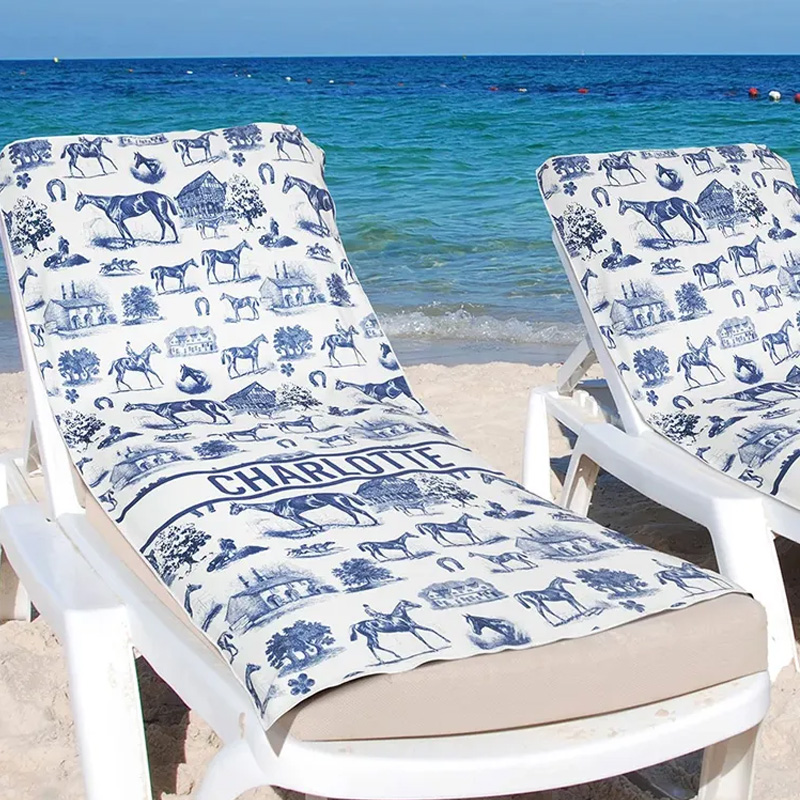 Personalized Horse Theme Soft Quick Dry Sport Towel Beach Towel with Text Gym Pool Essentials Birthday Gift for Equestrian Enthusiasts Riding Lovers