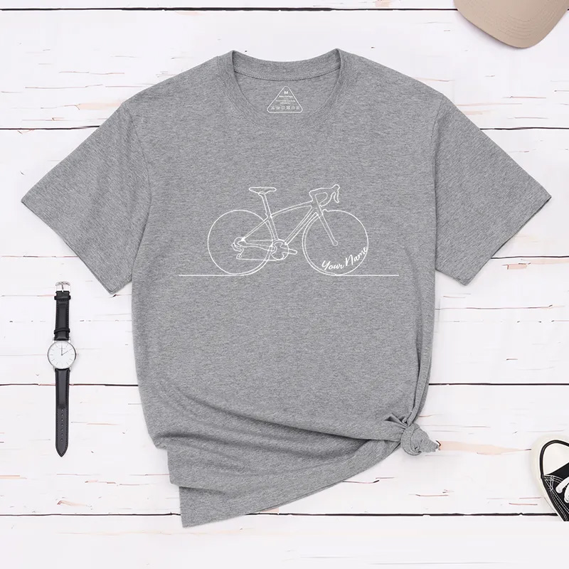 Personalized Minimalist Bicycle T-Shirt with Elegant Line Art for Outdoor Adventures Riding Cycling Biking Enthusiasts