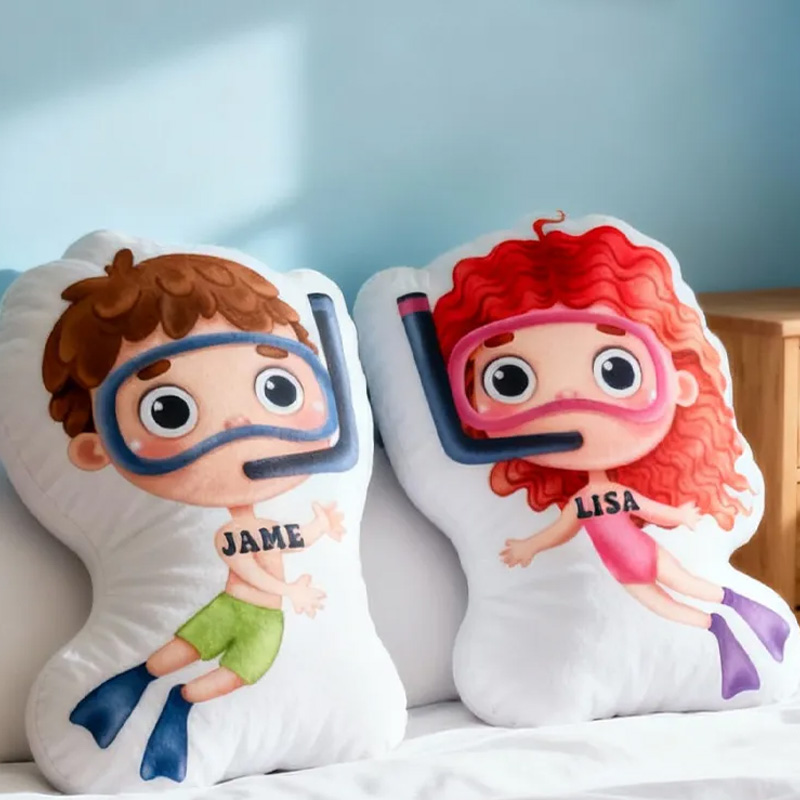 Personalized Diving Pillow Throw Pillow Graphic 3D Print Swimming Fitness Decoration Pillow Exercise Sport Pillow Female Swimmer Holiday Gift Custom Swim Pool Keepsake for Kids or Teens Swimming Lovers