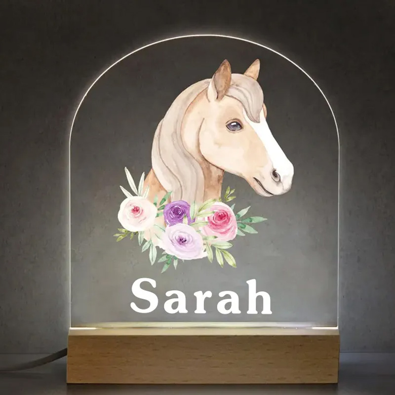 Personalized LED Night Light Horse Gifts for Girls Horse Riding Gifts Equestrian Night Light Lamp Horse Gifts Bike Lamp for Riding Lovers and Equestrian Lovers 