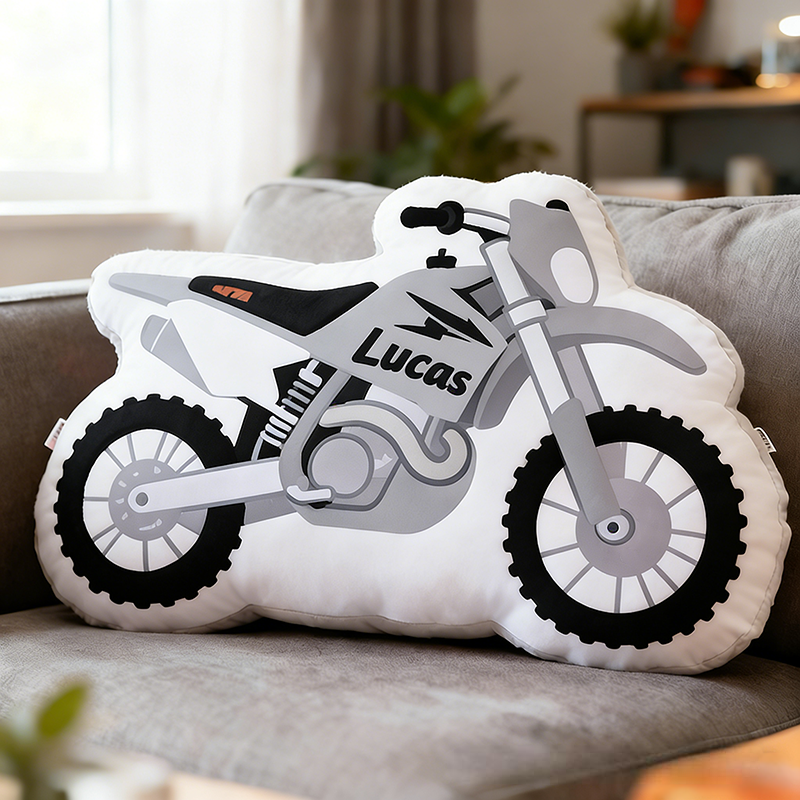 Personalized Motorcycle Pillow Custom Name 3D Graphic Print Cushion Gift