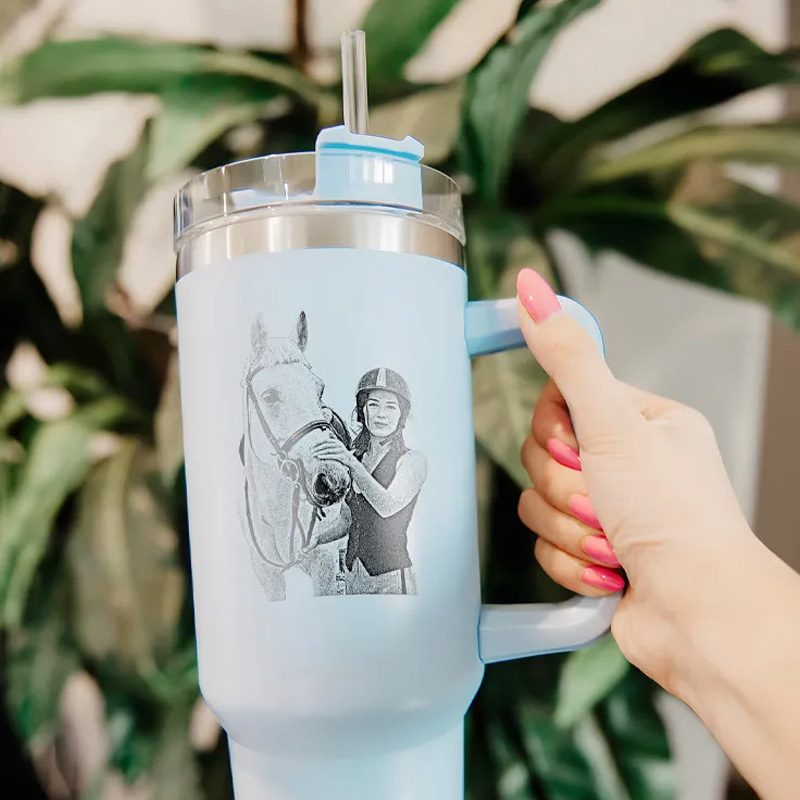 Personalized Horse Photo Tumbler Riding Horse Lovers Cup Unique Christmas Gifts for Girl Horse Rider Horse Riding Gift Riding Lovers