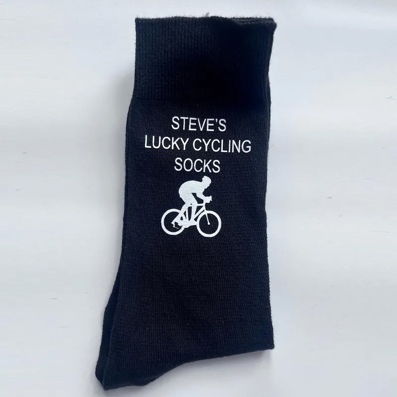 Personalized Lucky Cycling Socks Custom Name Gift for Cyclists
