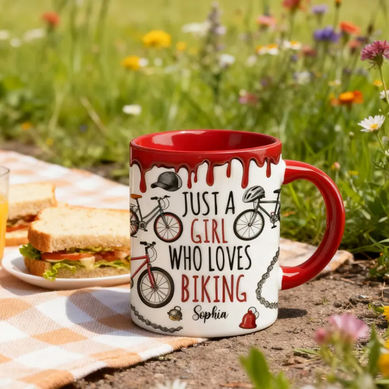 Personalized Just A Person Who Loves Biking Riding Mug Gift for Kid Cycling Lovers
