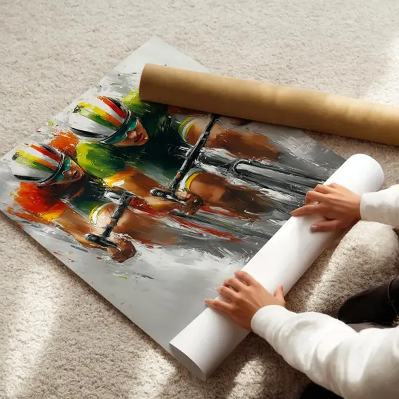 Personalized Bicycle Photo Portrait Bike Art Print Cycling Wall Decor Bike Race Artwork Athlete Gift for Man Cave Fitness Studio Art Print