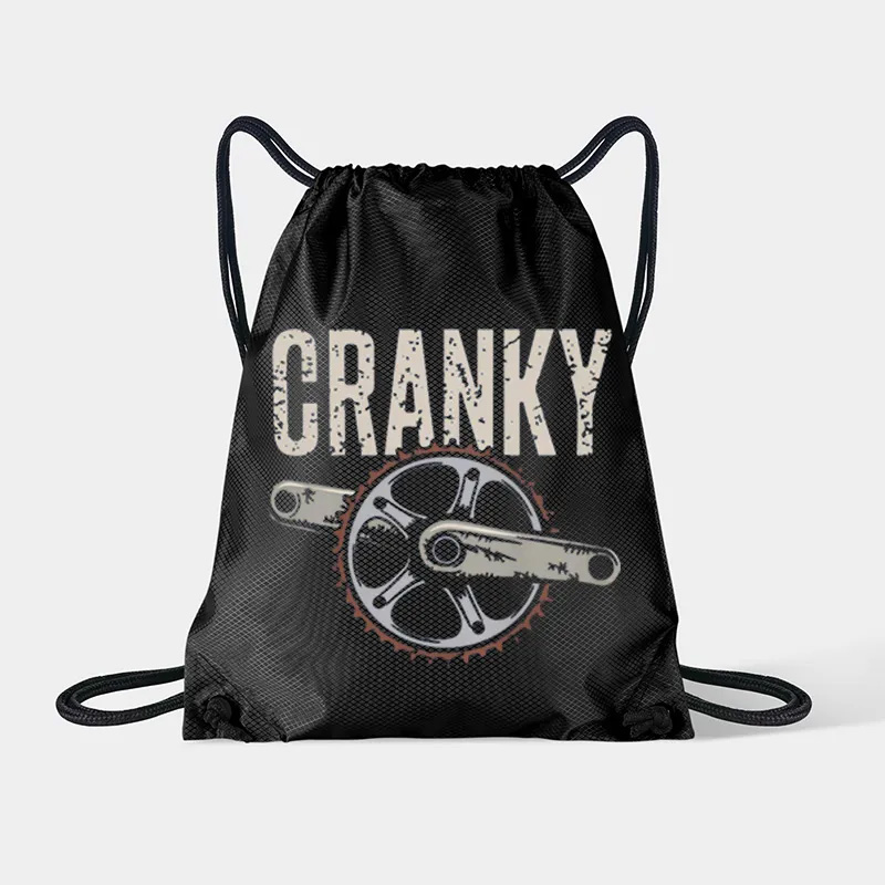 Personalized Cranky Bicycle Lover Drawstring Bag Funny Cycling Sports Backpack Bags Gift for Cycling Lovers Cyclists