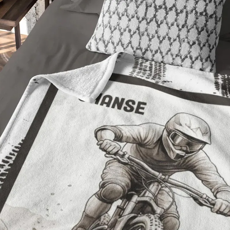 Personalized Mountain Bike Blanket Custom Mountain Biker Gift Soft Throw Blanket Mountain Bike Decor Bike Racing Birthday Cycling Gifts