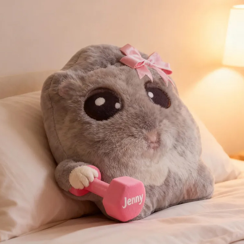 Personalized Pillow Graphic 3D Print Sad Hamster Funny Coquette Cute Gifts Graphic 3D Print for Girls Friends Custom Name Pillow Comfortable Christmas Decor for Gym Lovers