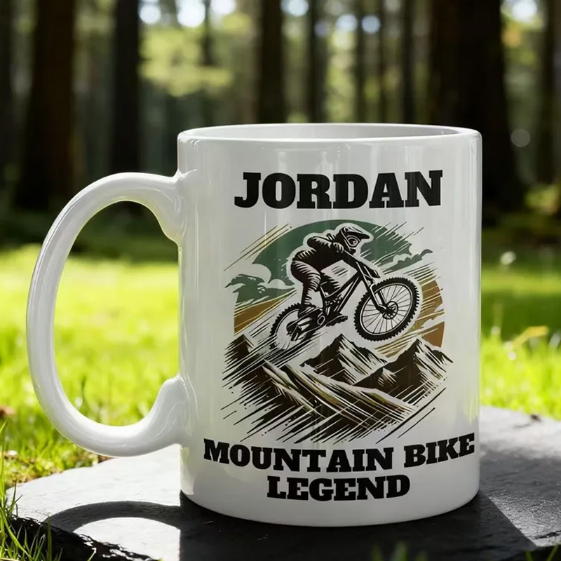 Personalized Mountain Bike Legend Mug Custom Gift for Cycling Enthusiasts Mountain Bike Mug