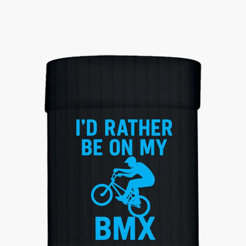 Personalized Id Rather Be on My BMX Socks Funny BMX Gift Bike Rider Socks BMX Lover Present for Him or Her