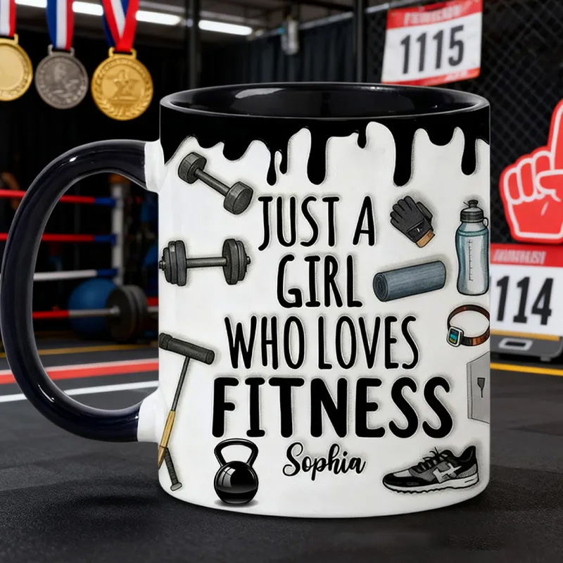 Personalized Just A Person Who Loves Fitness Gym Mug Gift for Kid Weightlift Gym Gift Lovers