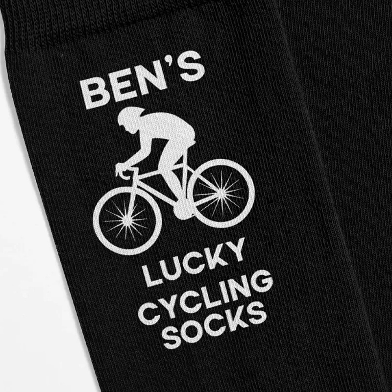 Personalized Cycling Socks Name Lucky Cycling Socks Funny Sports Socks for Him Couple