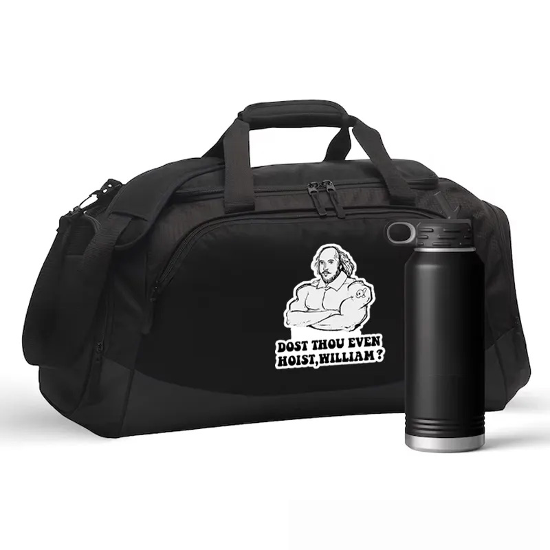 Personalized Monogram Sports Gym Duffel Bag Dost Thou Even Hoist Shakespeare Design Overnight Bag Gift Workout Bag for Athlete Personal Trainer