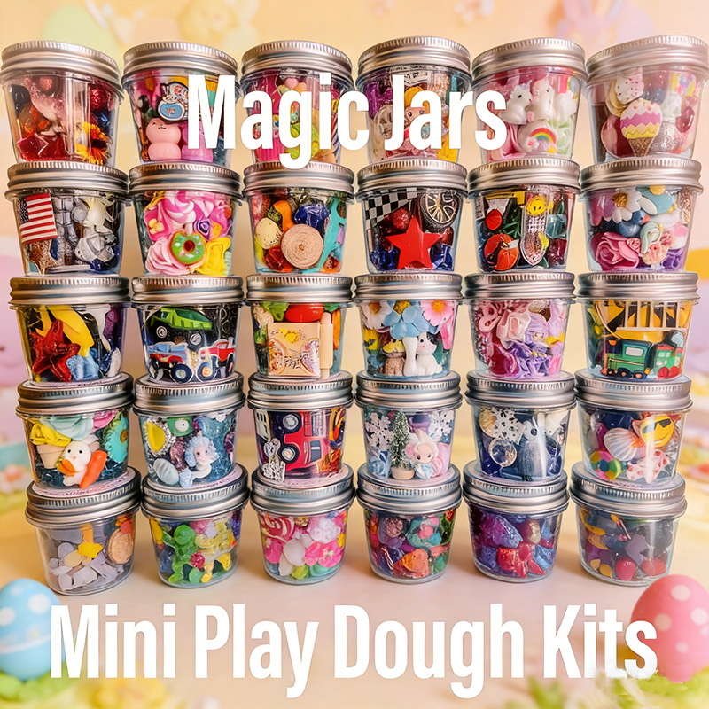 MAGIC Play dough Jars, Play dough kit,Kids Party Favors, Goodie Bags,Birthday Party Favors, Playdoh, Birthday gift for kids, Easter Gifts  for girls and boys 