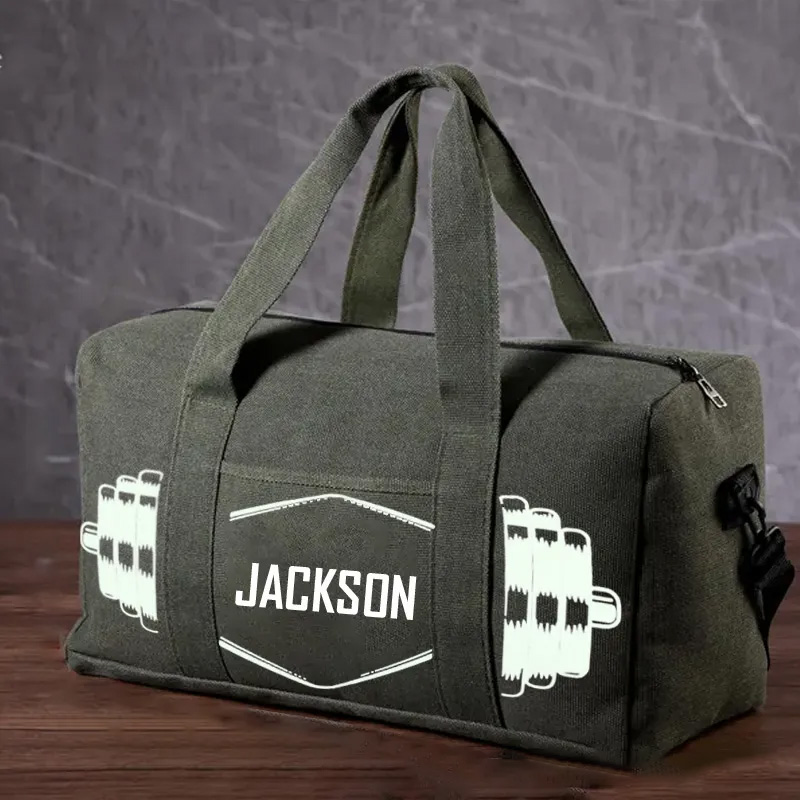 Personalized Canvas Duffle Bag for Fitness Weightlifting Duffel Bag Gym Bag Gym Lovers