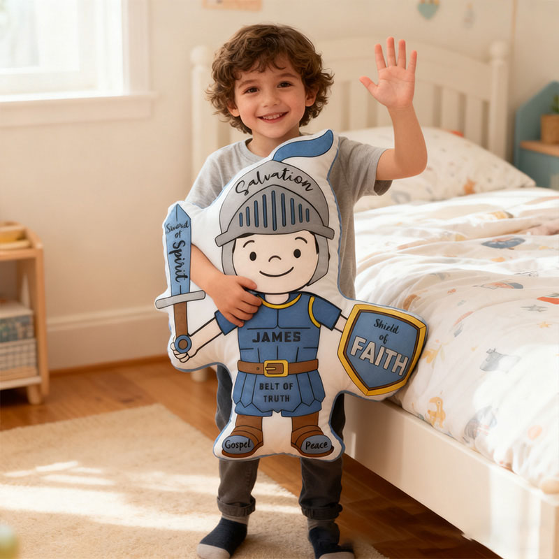 Personalized Armor Of God Pillow with Custom Name Home Decor Christian Pillow Religious Gift for Boys