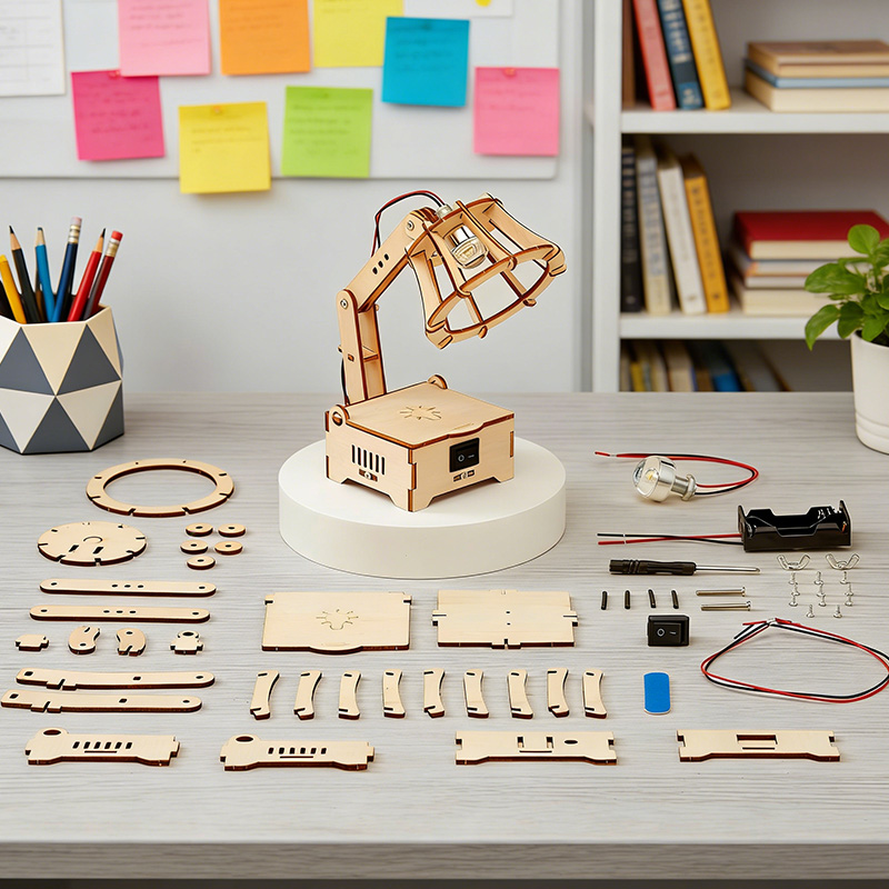 Personized  DIY Wooden Lamp Kit Hand assembly Educational Toy Boy Girl Decor Gift For Kid Modern Nursery Bedroom Lamp