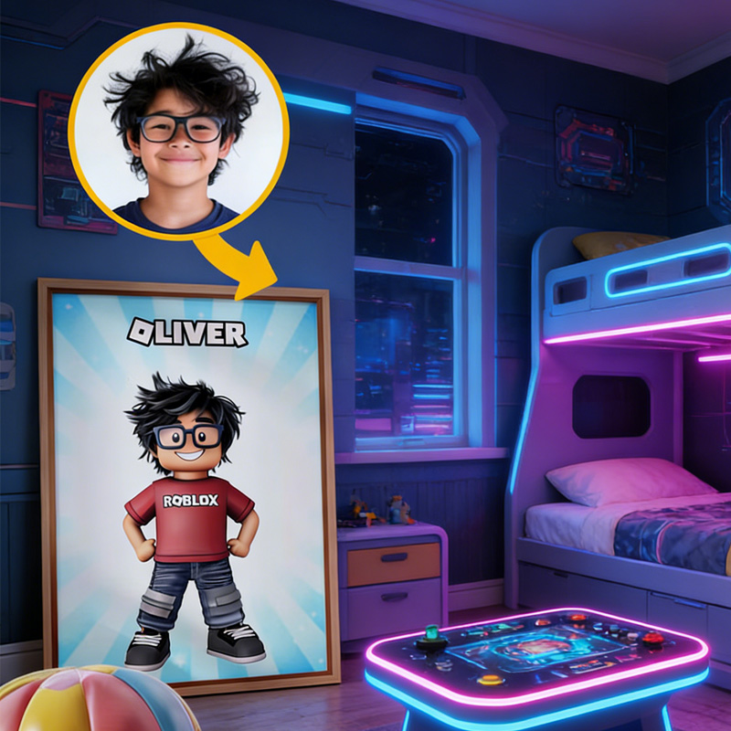 Personalized Digital Portrait Drawing Kids Photo Custom Character Art for Geek Lover