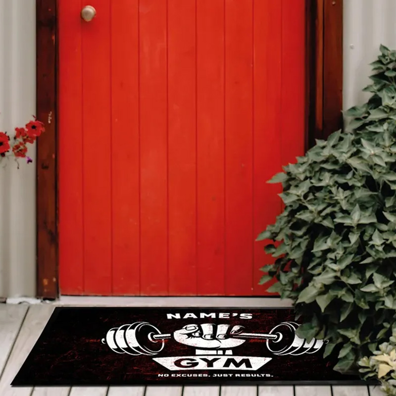 Personalized Home Gym Doormat Name Custom Gifts Present for Gym Lovers