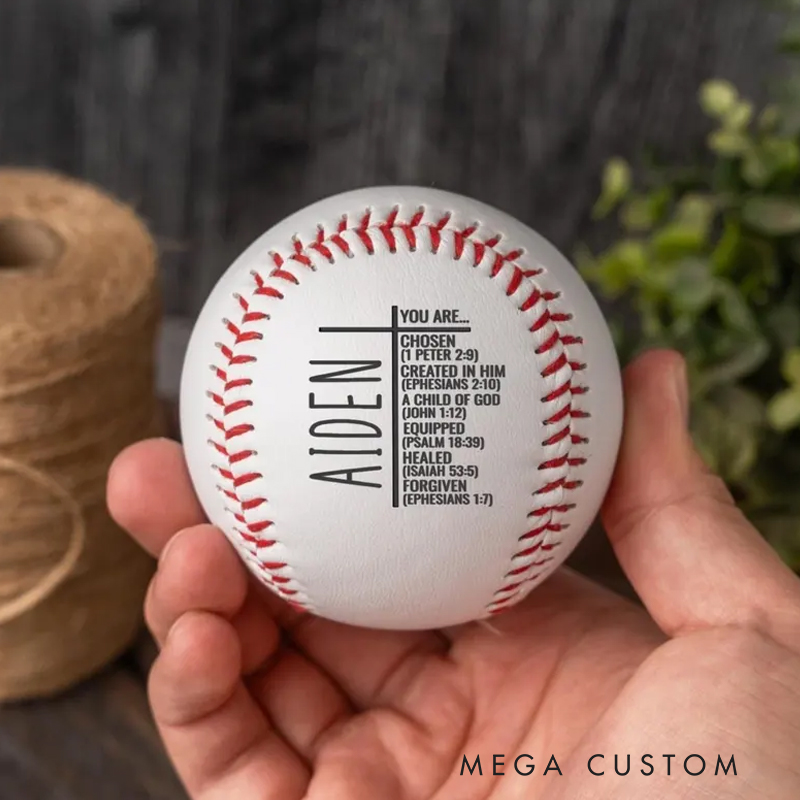 Personalized Cross Bible Verse Baseball with Name Christian and Religious Gifts Christian Christmas Gifts