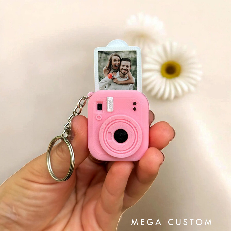 Personalised Mini Camera Keychain with Personalized Photo Unique Gift for Christmas Valentines Gifts for Photographers Cute Keychain for Memories