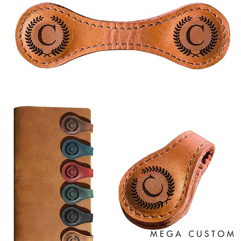 Personalized Leather Magnetic Bookmark Engraved Initials Bookmark Leather Bookmark Handmade Reader Gift Book Lover Gifts