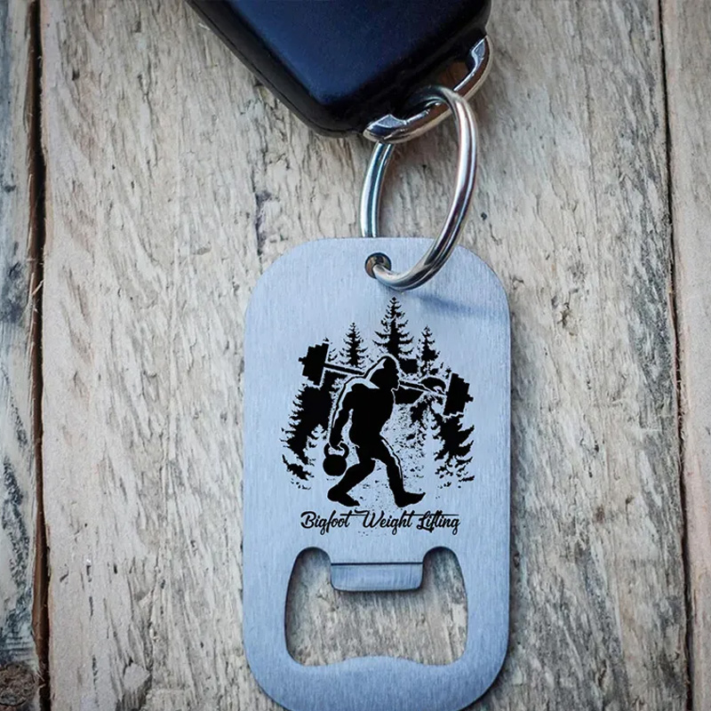 Personalized Line Art Gymer Stainless Steel Key Ring Bottle Opener Key Ring for Gym Lovers