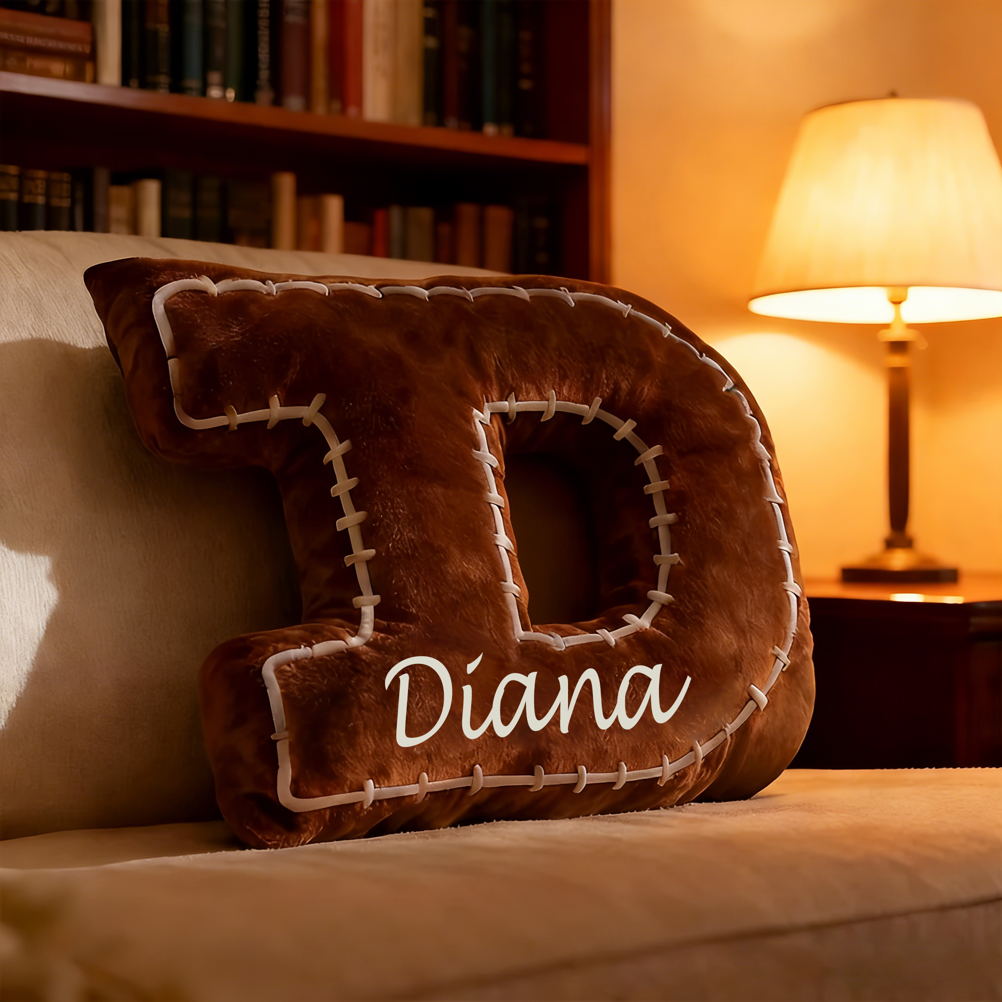 Personalized Football Letter Shaped Pillow Perfect Gift for Sports Enthusiasts
