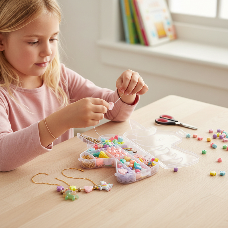 Personalized Unicorn DIY Bead Bracelet Kit Custom Name Jewelry Making Set for Kids Perfect DIY Gift For Kids