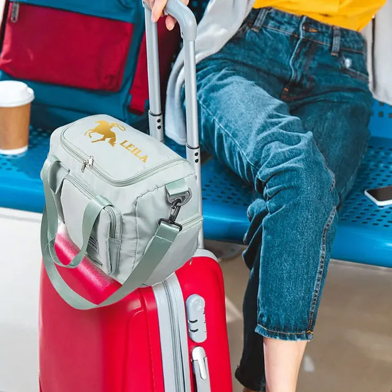 Personalized Horse Riding Duffle Bag Waterproof Equestrian Multi Compartment Travel Bag with Name and Shoulder Strap Travel Accessories Birthday Gift Overnight Bag Gift for Horse Lovers Riding Lovers Equestrian Lovers