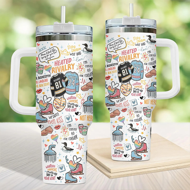 Personalized HR Hockey Design Tumbler for Movie Book Fans Gift