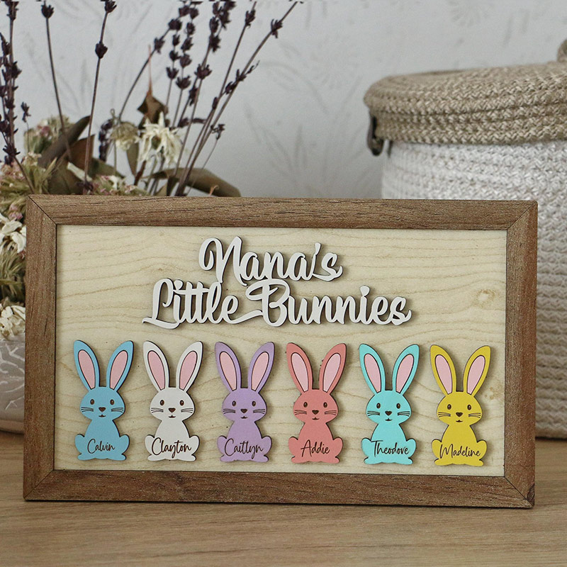 Personalized Grammy's Little Peeps Sign Easter Decor Gift for Grandma Easter Grandma Sign Easter Keepsake Nanas Little Bunnies