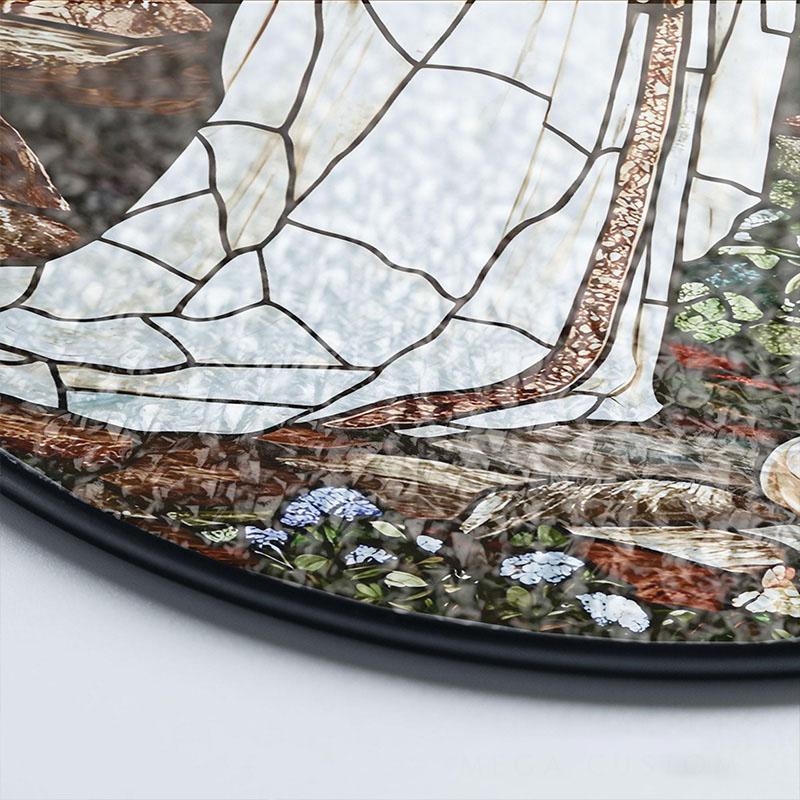 Personalized Our Lady of Lourdes Stained Glass Suncatcher Ornament with Name Window Hanging Decor Virgin Mary Art Religious Gift Catholic Gift