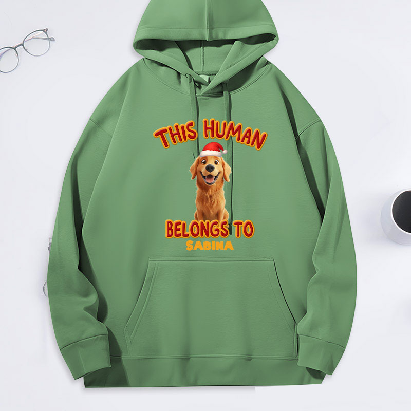 Personalized Dog Lover this Human Belongs to Lovely Dog Christmas Hoodies