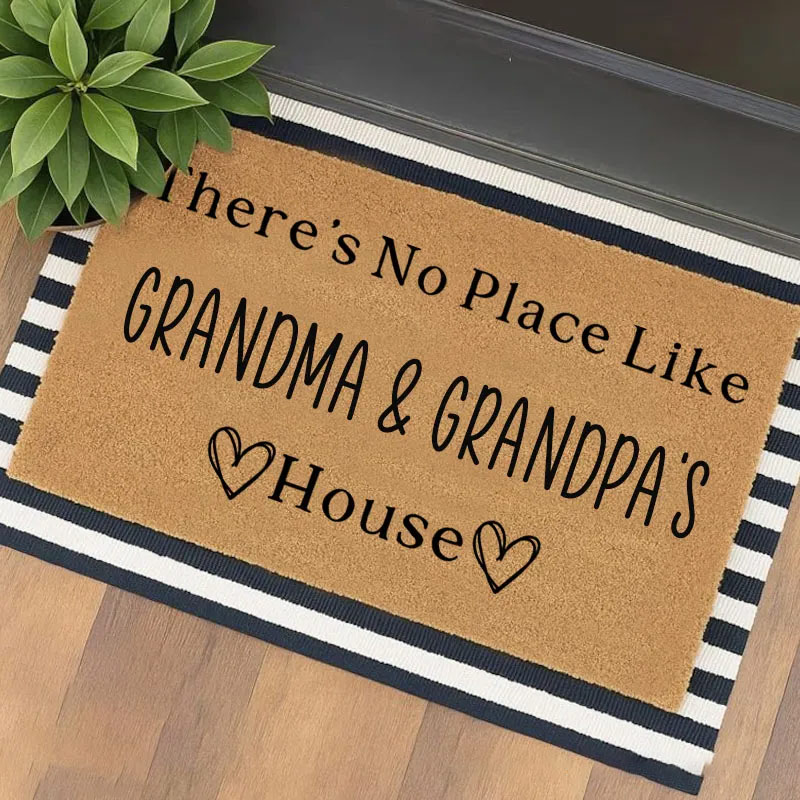 Personalized There's No Place Like Grandma & Grandpa's House Custom Grandparents House Doormat Home Decor Gift for Grandma and Grandpa