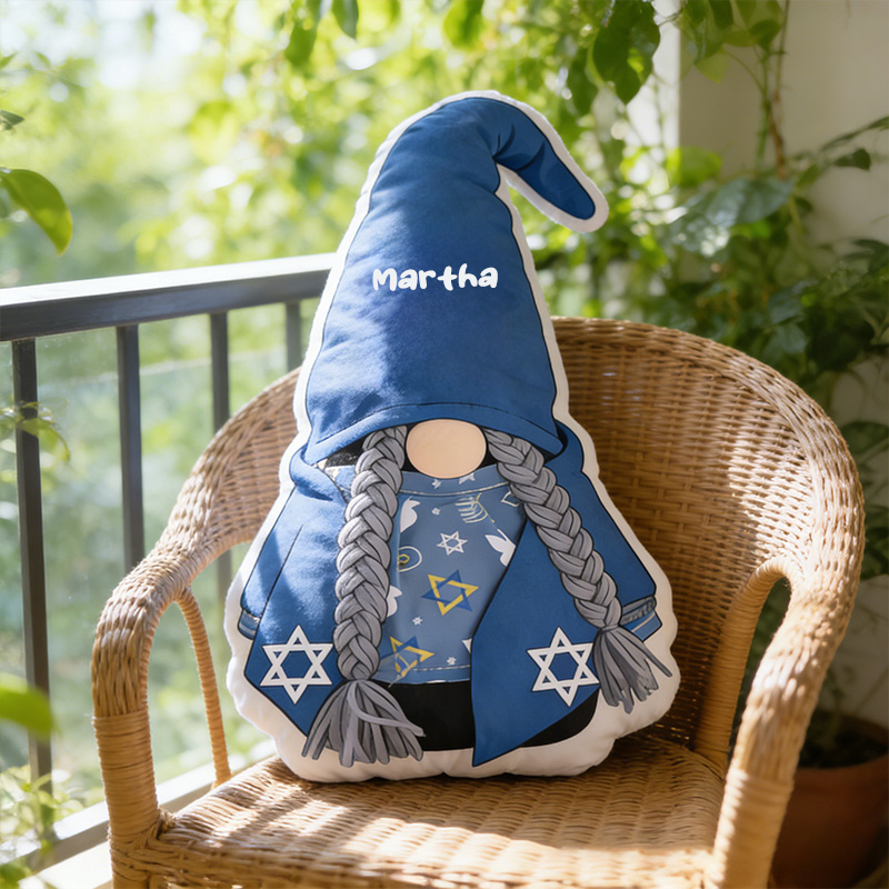 Personalized Hanukkah Gnome Pillow with Name Religious Home Decor Happy Hanukkah Gift Religious Pillow Gift for Jewish Family