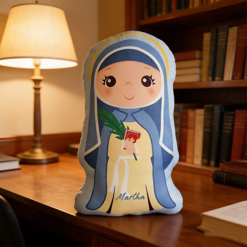 Personalized Saint Amelia Pillow with Custom Name Home Decor Catholic Gift Religious Gift for Women Graphic 3D Print Pillow