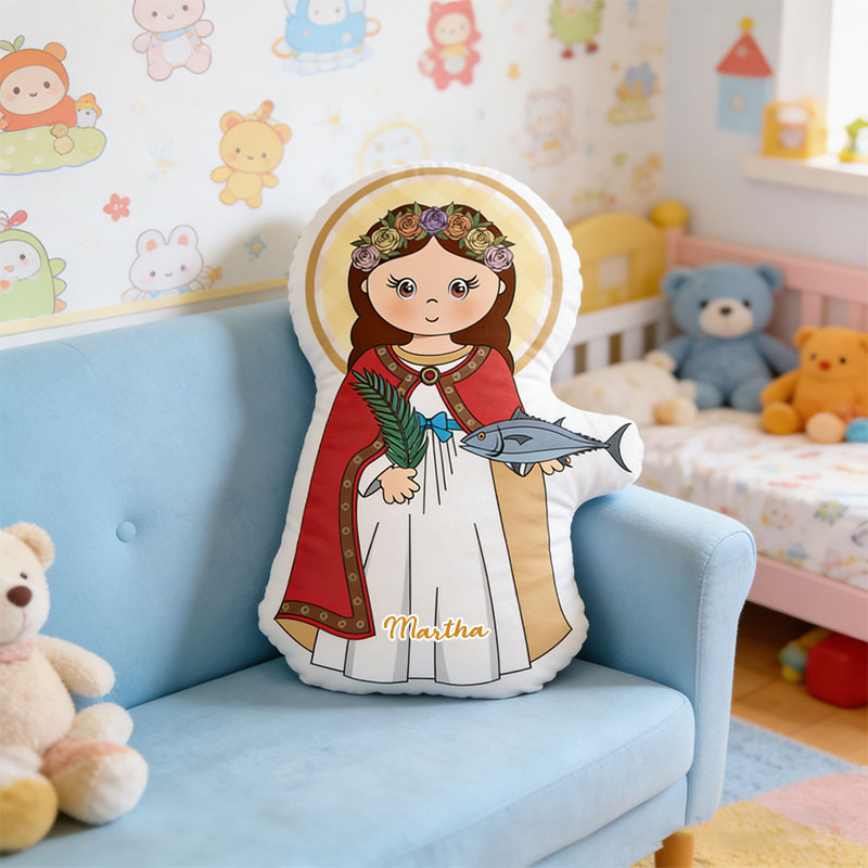 Personalized Saint Amelia Pray for us Pillow with Custom Name Home Decor St Amelia Pillow Catholic Gift Religious Gift for Women Graphic 3D Print Pillow